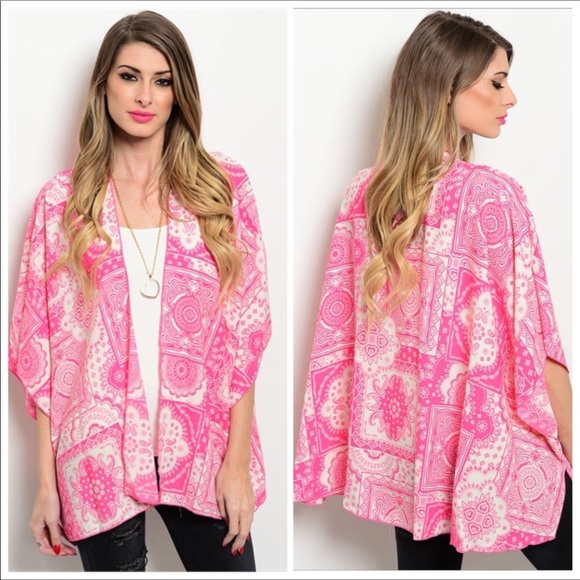 Tops - Miley & Molly Pink Printed kimono